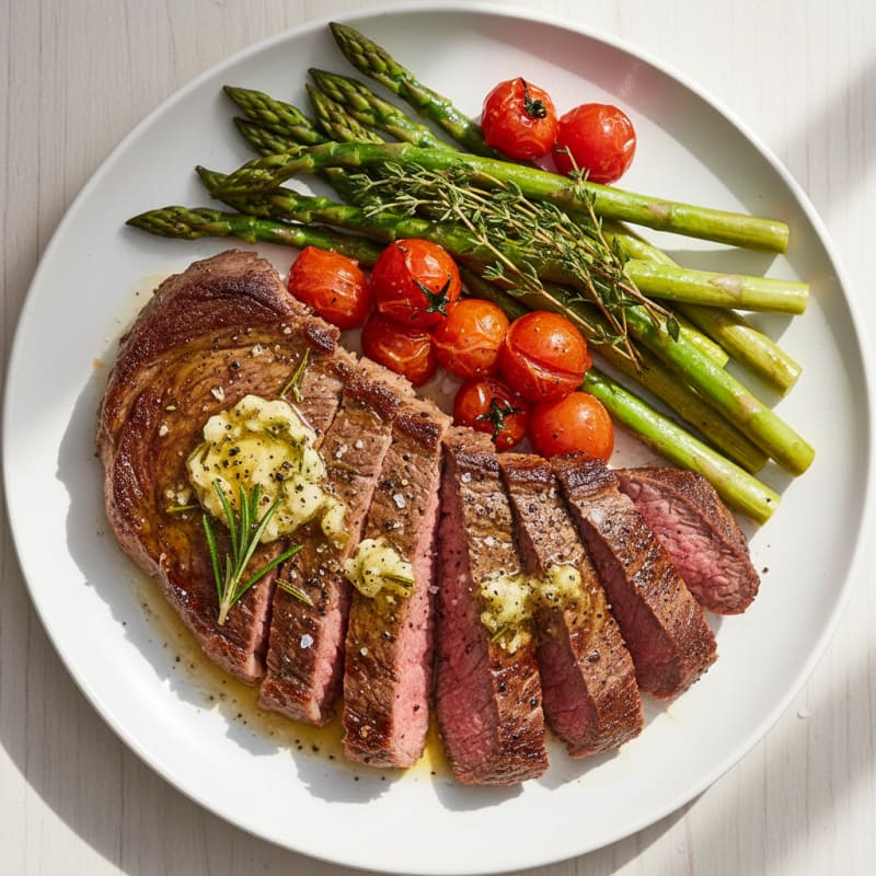 Garlic Herb Butter Pan-Seared Steak