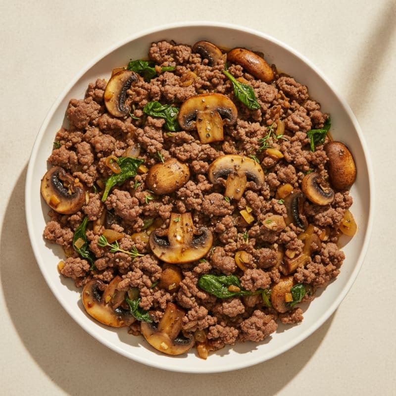 Savory Ground Beef and Mushroom Skillet