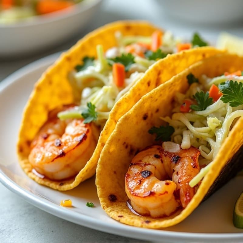 Citrus-Garlic Grilled Shrimp Tacos with Fresh Slaw