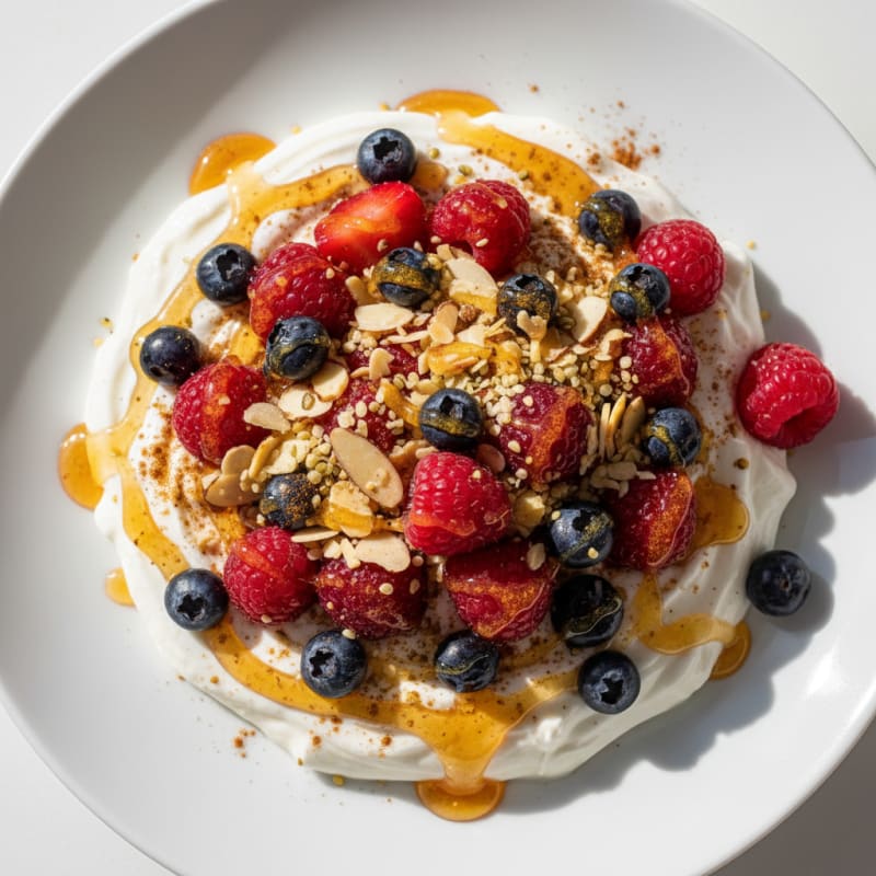 Creamy Greek Yogurt with Berries and Honey