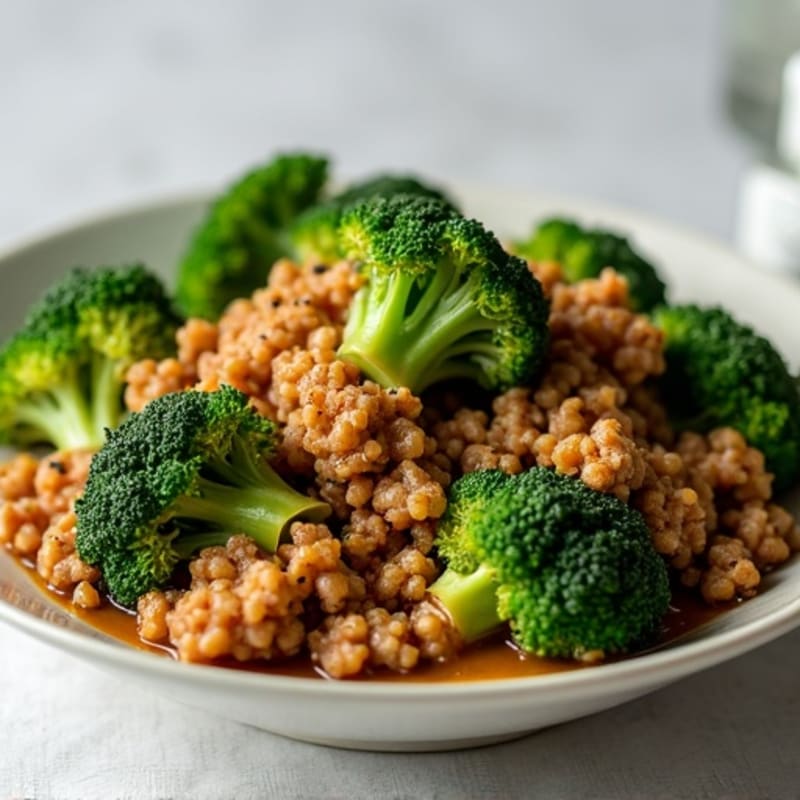 Savory Ground Pork with Roasted Broccoli