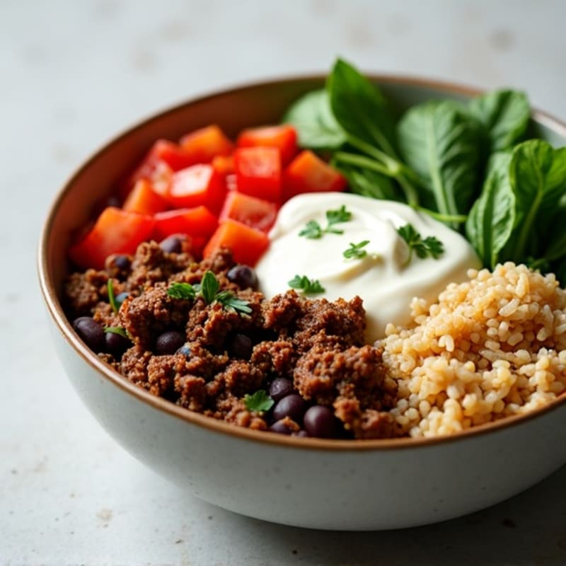 Seasoned Ground Beef Bowl with Special Sauce