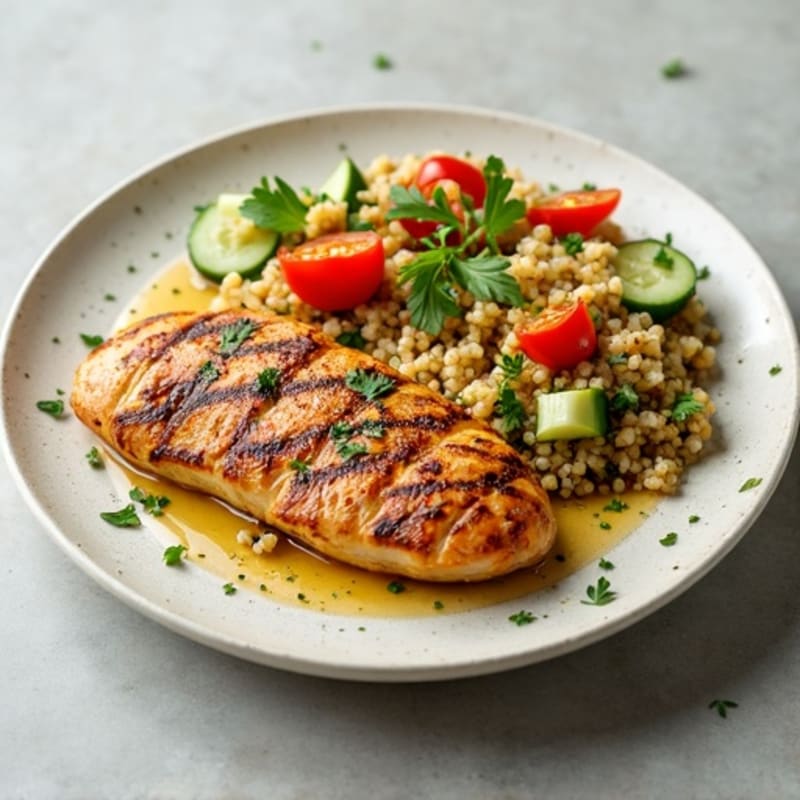 Grilled Chicken Breast with Crunchy Quinoa Salad