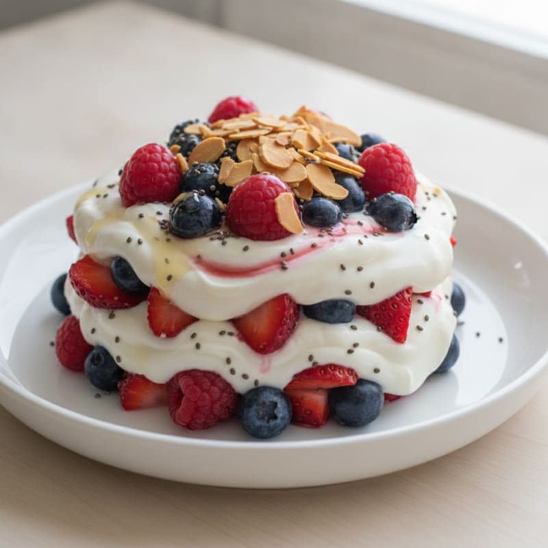 Greek Yogurt Protein Parfait with Mixed Berries