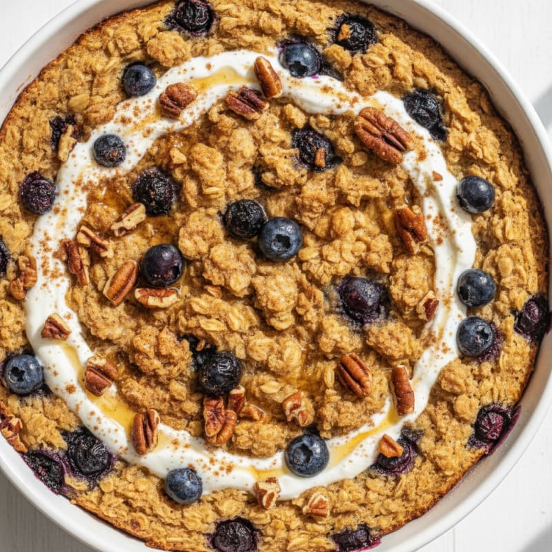 Blueberry Pecan Baked Oatmeal