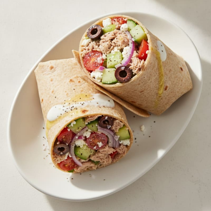 Mediterranean Tuna Salad Wraps