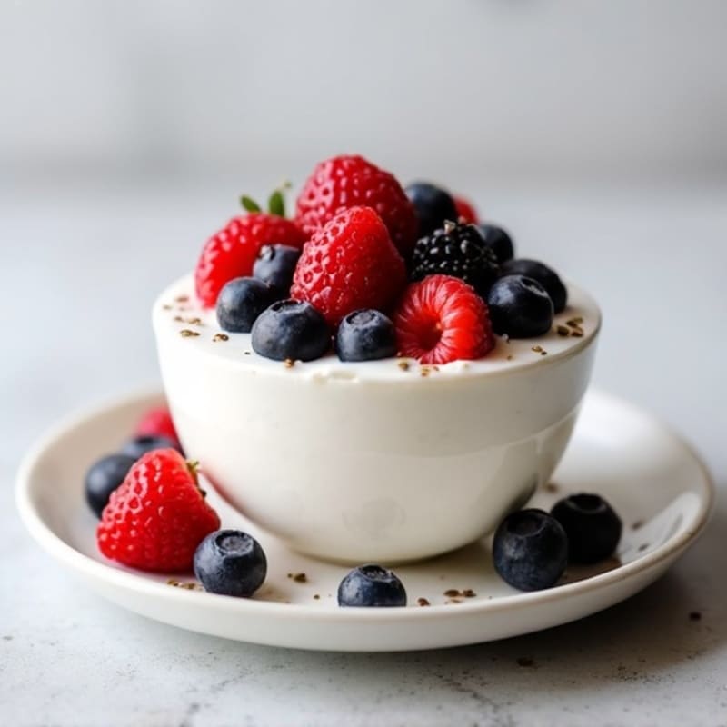Silky Greek Yogurt Protein Pudding with Mixed Berries