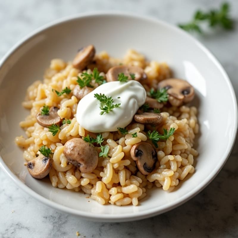 Healthy Creamy Mushroom Risotto