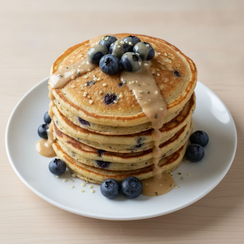 High-Protein Berry Hemp Pancakes