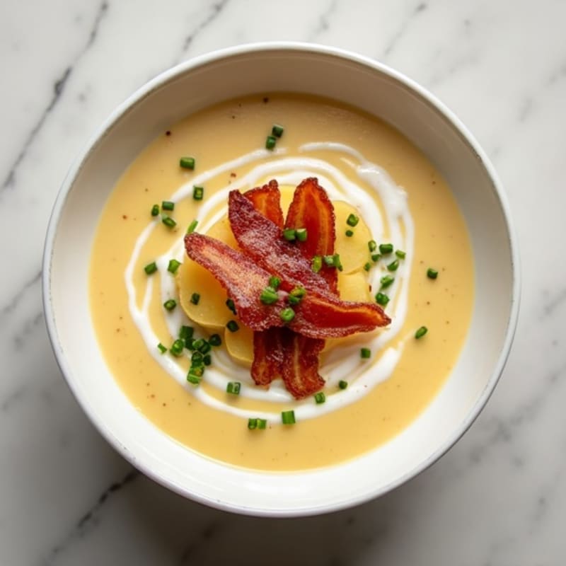 Creamy Potato Soup with Lean Turkey Bacon and Chives