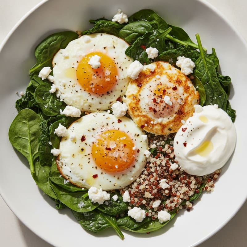Baked Egg and Spinach Power Bowl