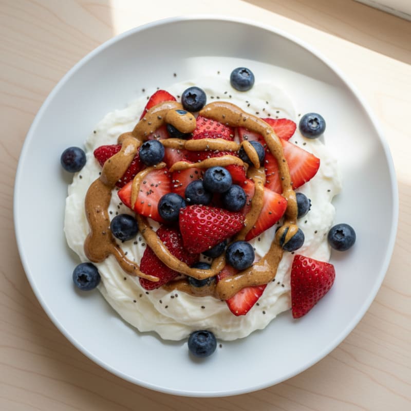 Silky Greek Yogurt Protein Mousse with Fresh Berries