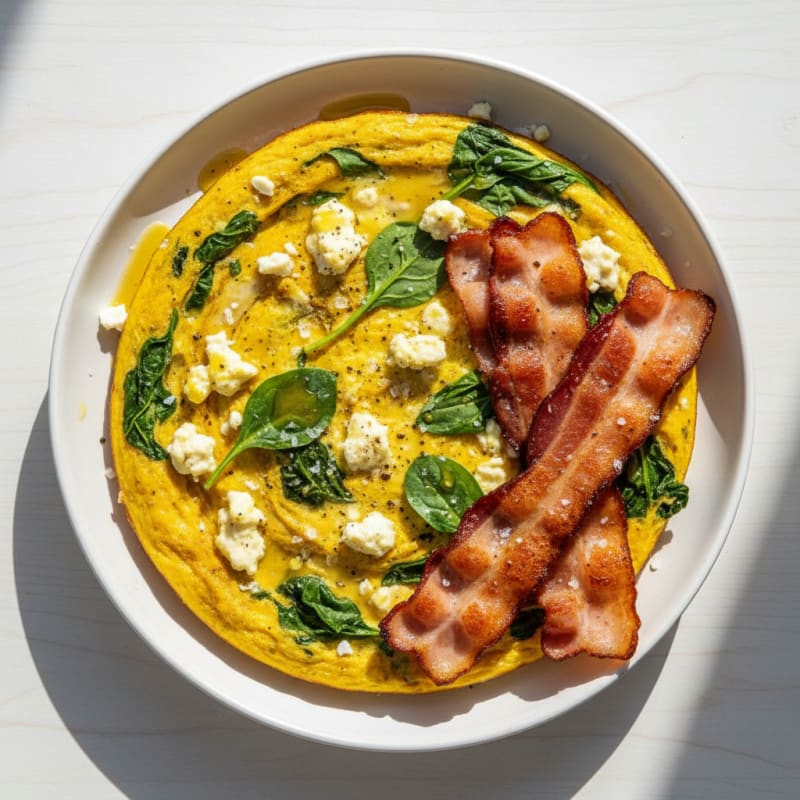 Golden Baked Eggs with Crispy Bacon