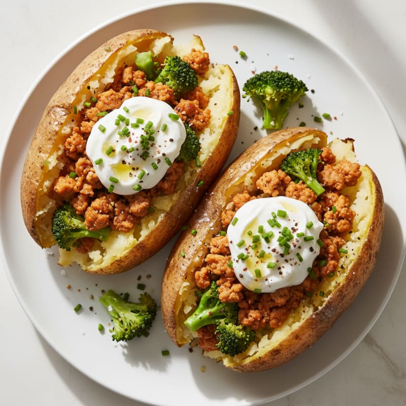 Loaded Baked Potatoes with Savory Toppings