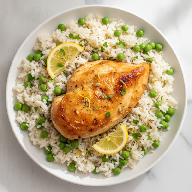 One-Pan Lemon Herb Roasted Chicken and Rice