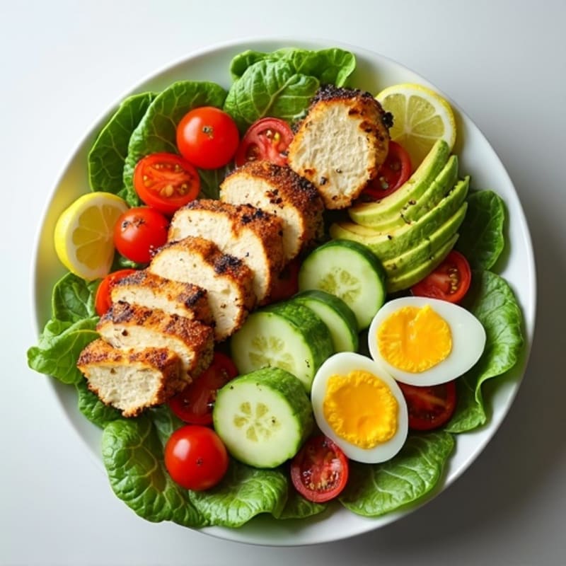 Chicken Cobb Salad with Fresh Garden Vegetables