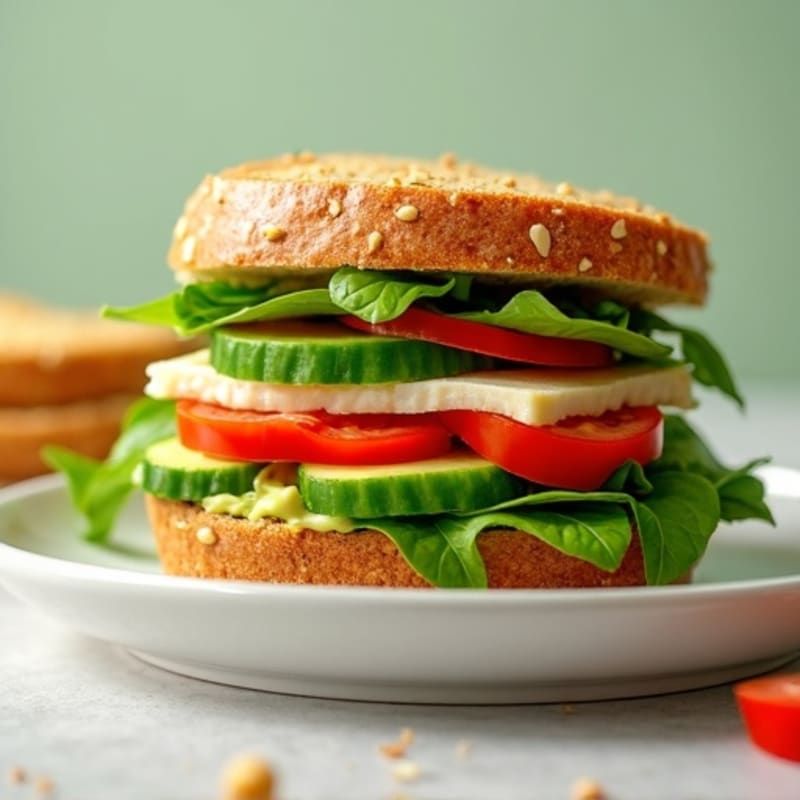 Fresh Crunchy Veggie Sandwich with Creamy Avocado