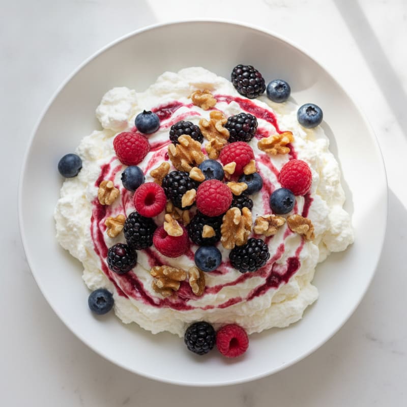 Greek Yogurt Protein Mousse with Mixed Berries