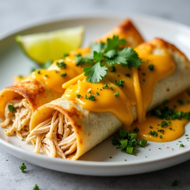 Salsa Verde Shredded Chicken Enchiladas