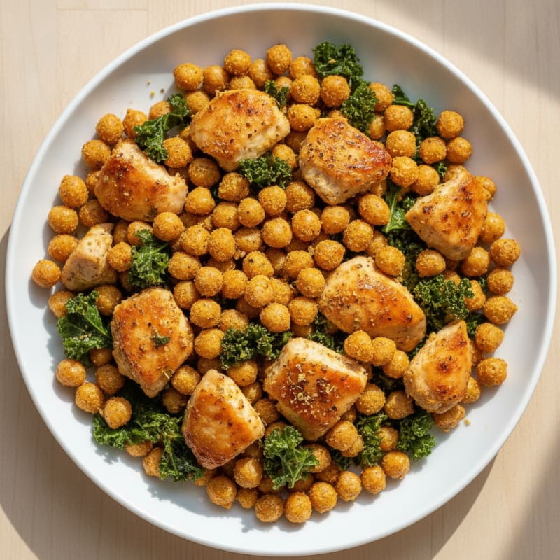 Savory Herb-Roasted Chickpea and Chicken Crunch