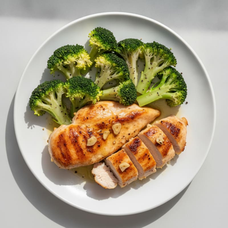 Seared Chicken Breast with Steamed Broccoli