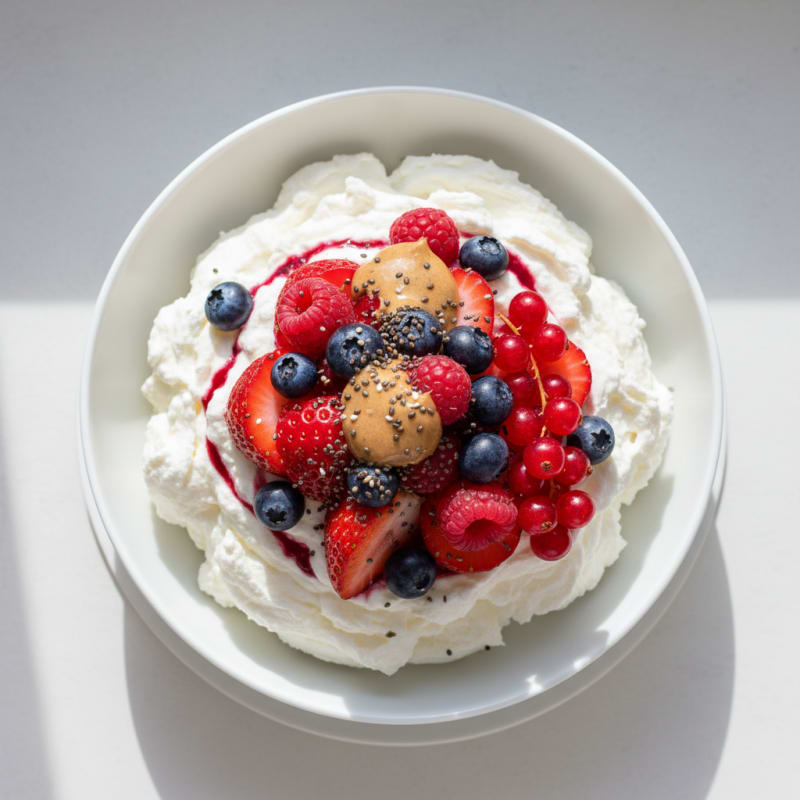 Silky Greek Yogurt Protein Mousse with Mixed Berries