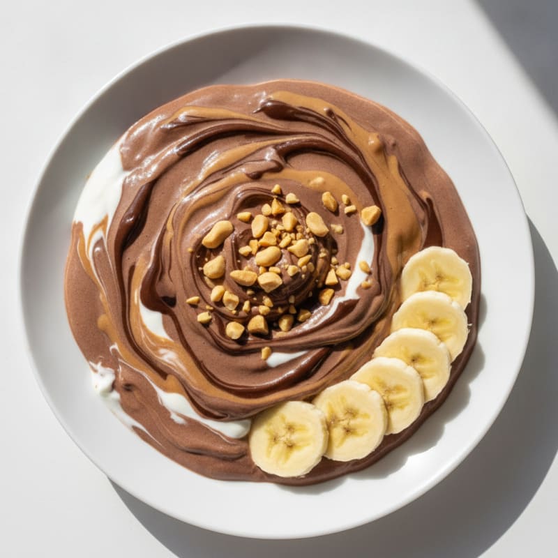 Chocolate Protein Shake with Peanut Butter and Banana