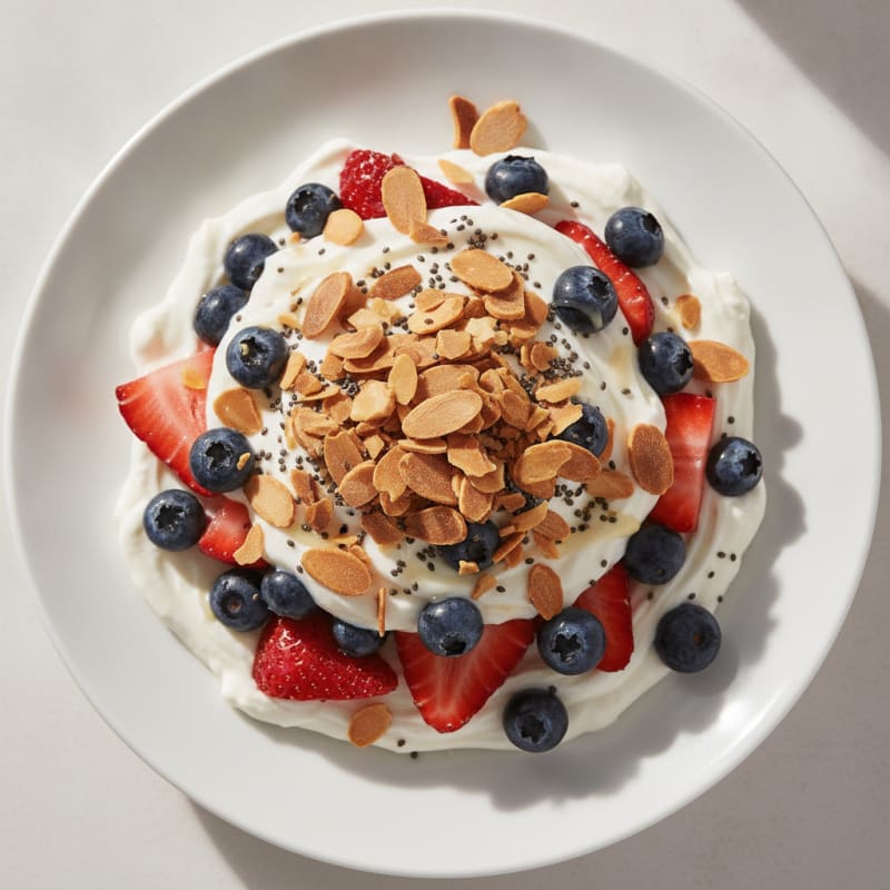 Greek Yogurt Protein Parfait with Berries and Almonds