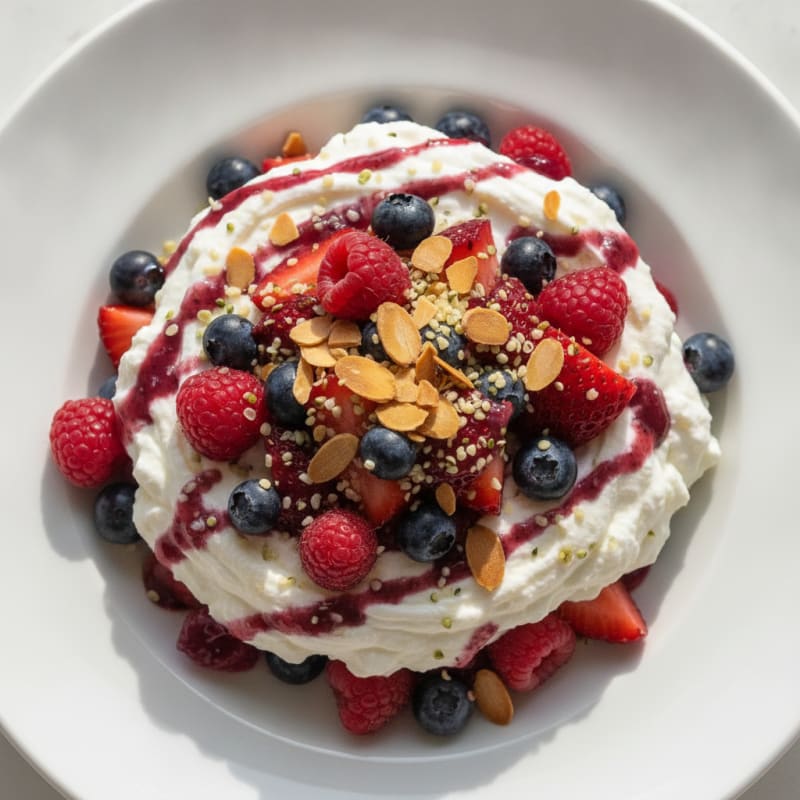 Greek Yogurt Protein Parfait with Mixed Berries