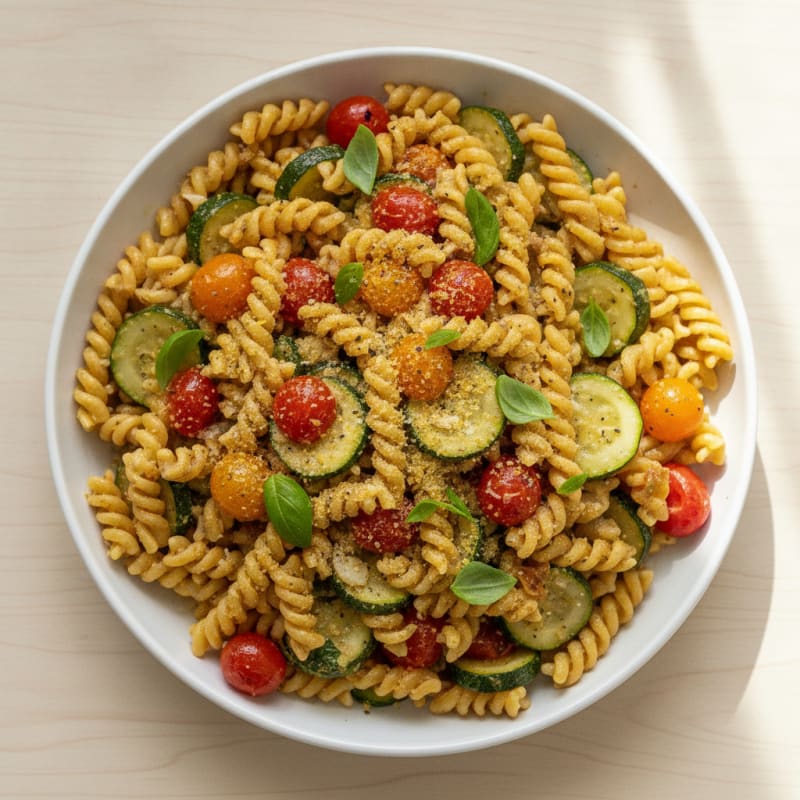 Tomato and Zucchini Pasta with Fresh Basil