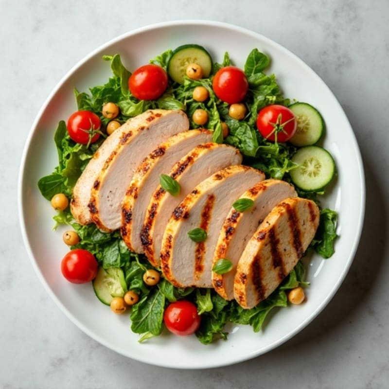 Grilled Turkey Breast Salad with Chickpeas and Lemon Vinaigrette