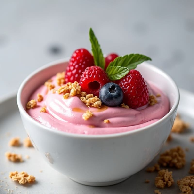 Silky Greek Yogurt Protein Mousse with Mixed Berries