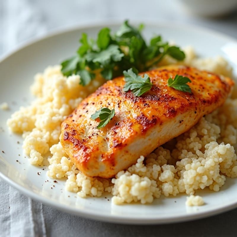 Creamy Yogurt-Spiced Chicken with Cauliflower Rice