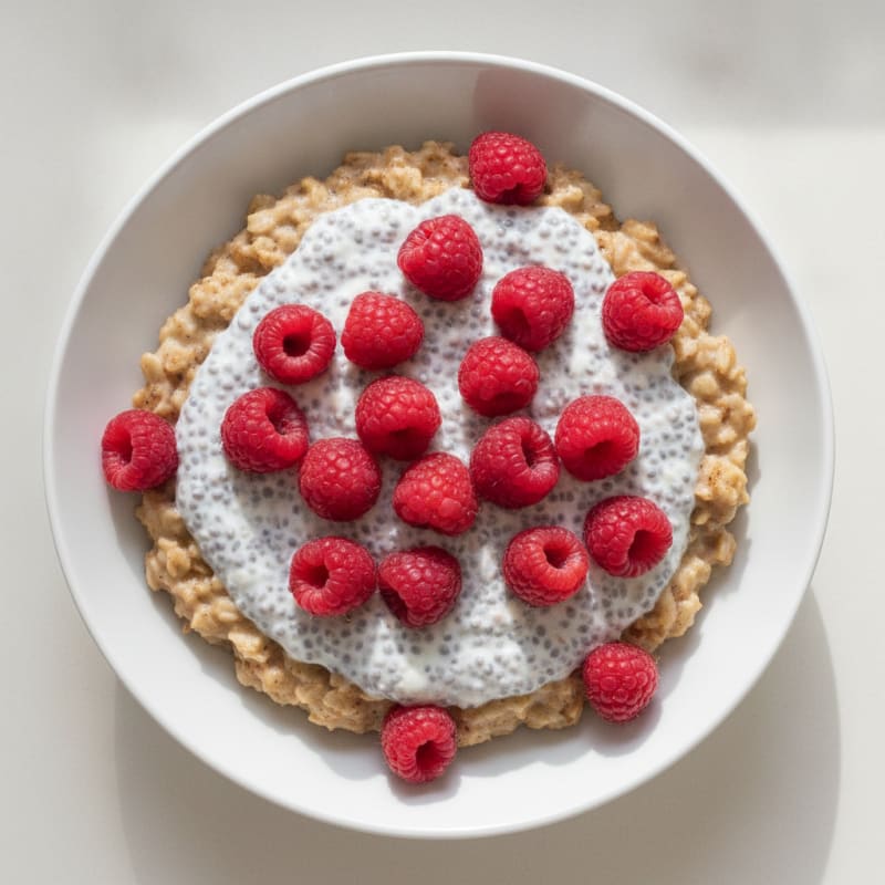 Berry Protein Oats with Chia Yogurt