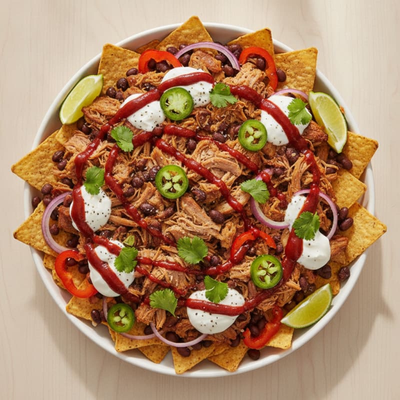 BBQ Pulled Pork Nacho Platter