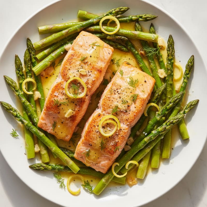 Lemon Herb Baked Salmon with Asparagus