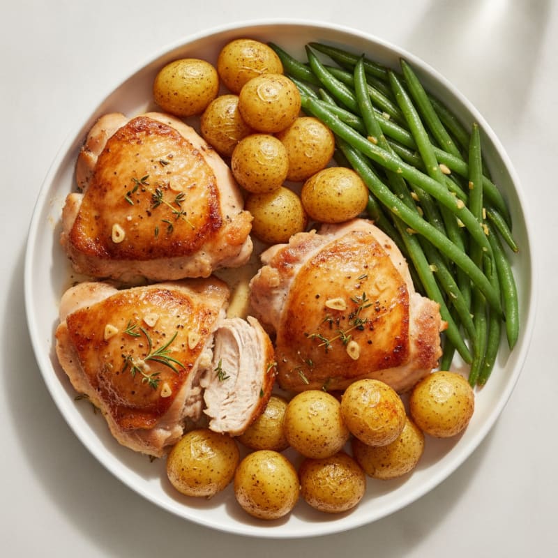 Garlic Herb Roasted Chicken Thighs