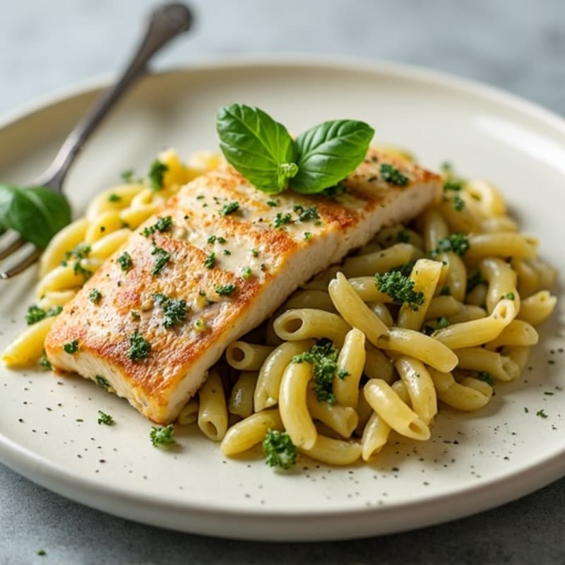 Creamy Pesto Chicken Pasta with Fresh Basil