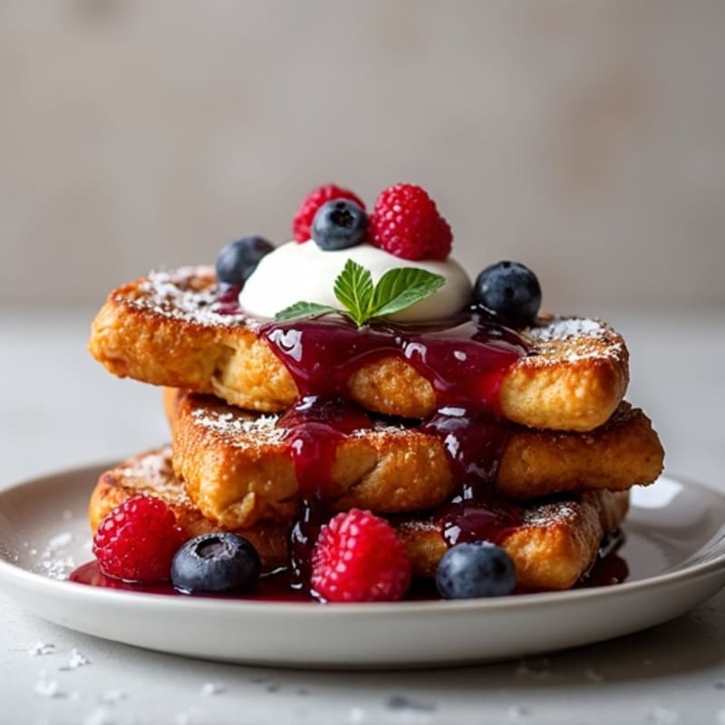 Crispy Almond-Crusted French Toast with Berry Compote