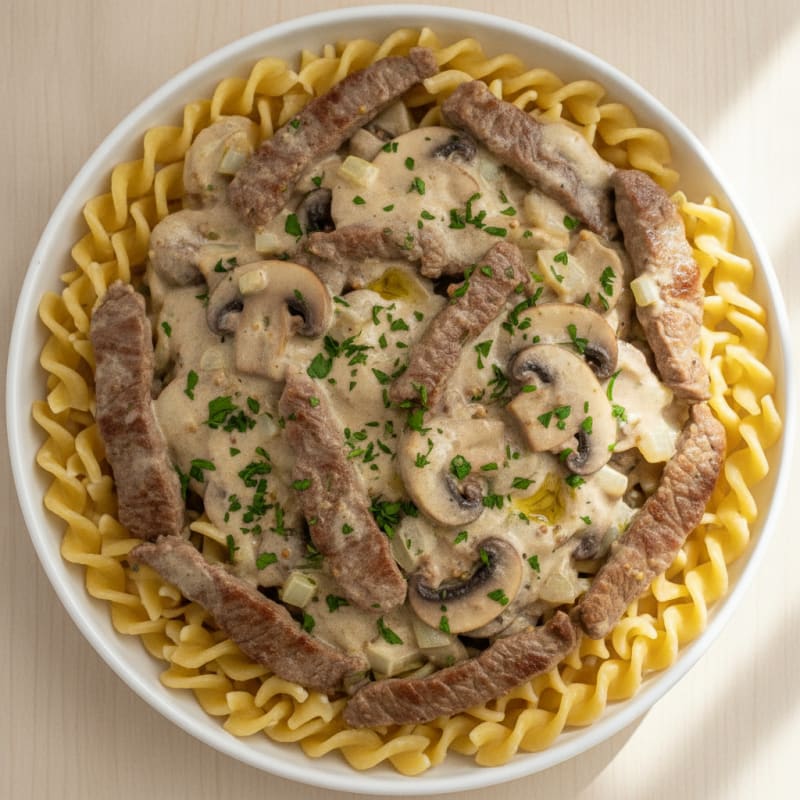Hearty Beef Stroganoff with Egg Noodles