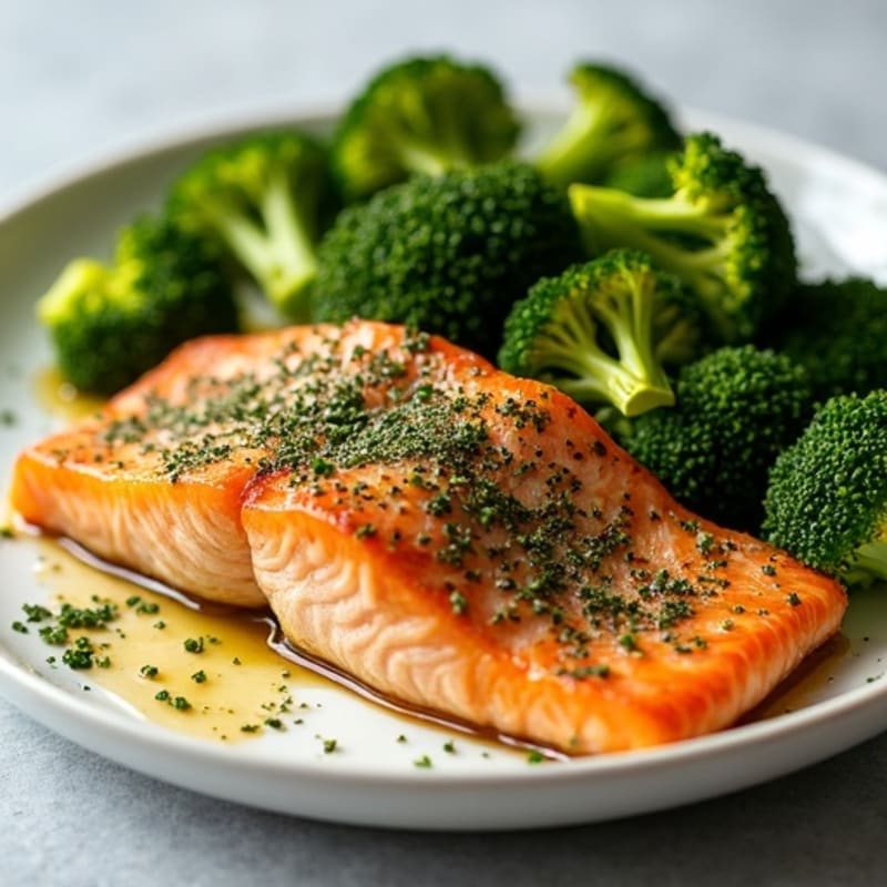 Herb-Crusted Salmon with Roasted Broccoli