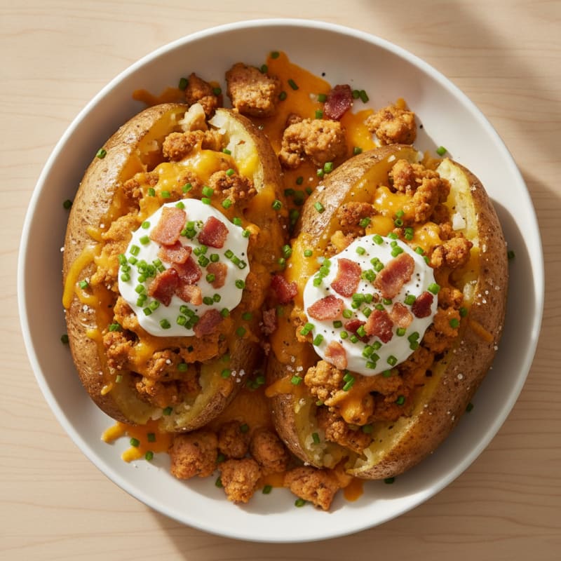 Loaded Baked Potatoes with Bacon and Chives