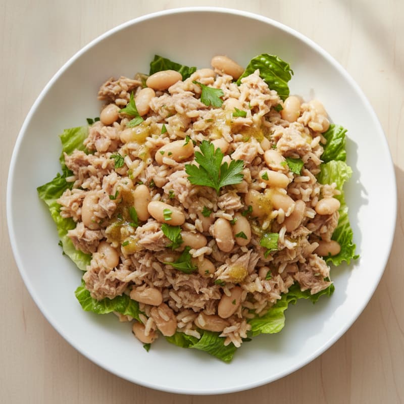 Tuna and White Bean Rice Bowl with Fresh Herbs