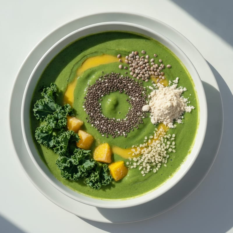 Tropical Green Smoothie with Chia Seeds