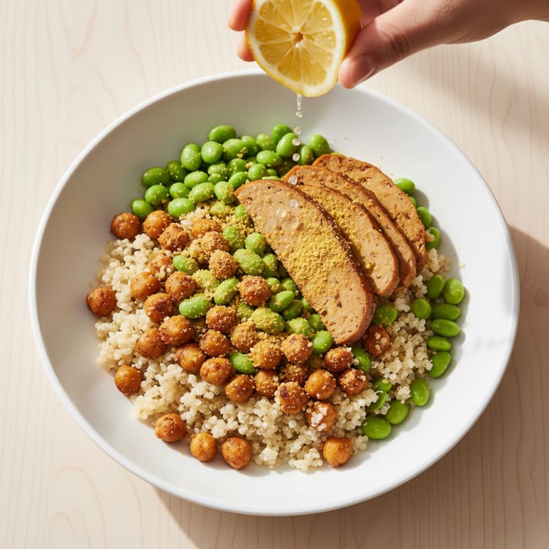 Chickpea and Edamame Protein Power Bowl with Quinoa