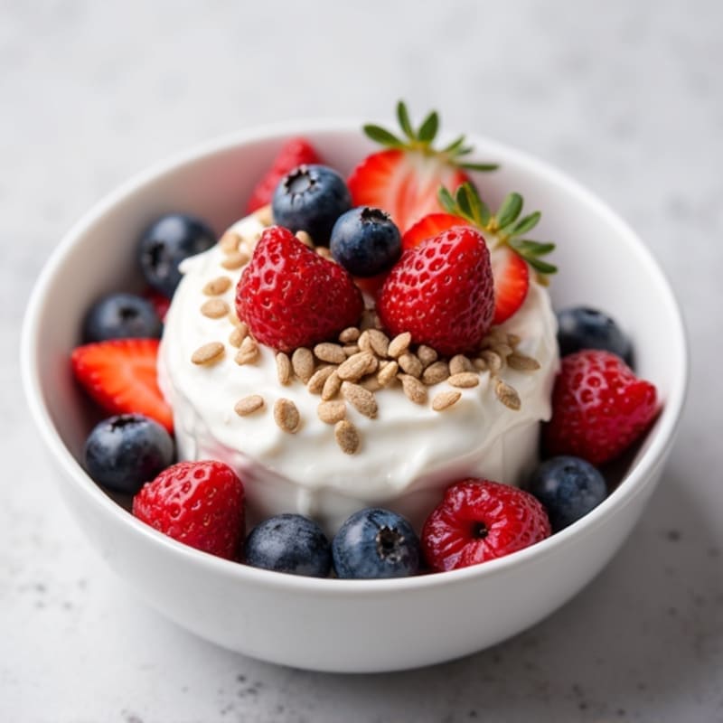 Greek Yogurt with Hemp Seeds and Berries