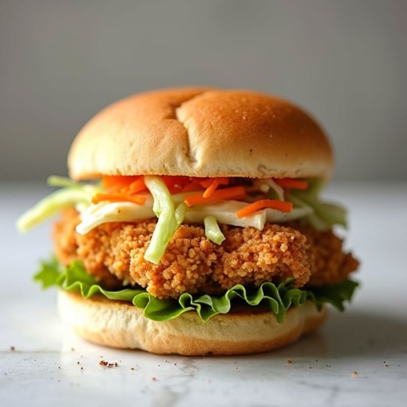 Crispy Air-Fried Chicken Sandwich with Creamy Slaw