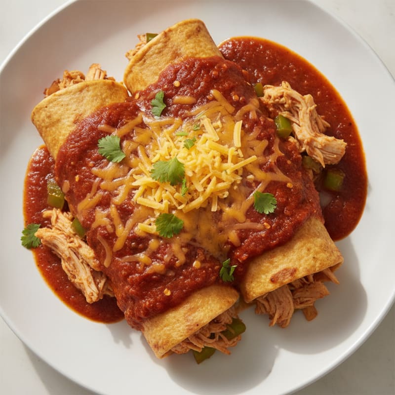 Chicken Enchiladas with Red Chili Sauce