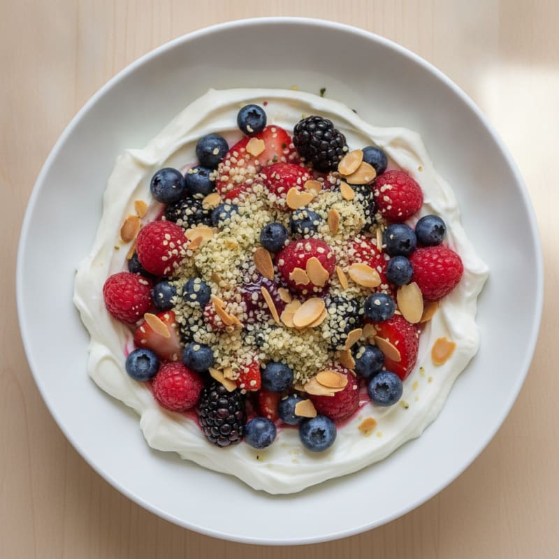 Creamy Greek Yogurt Protein Bowl with Mixed Berries