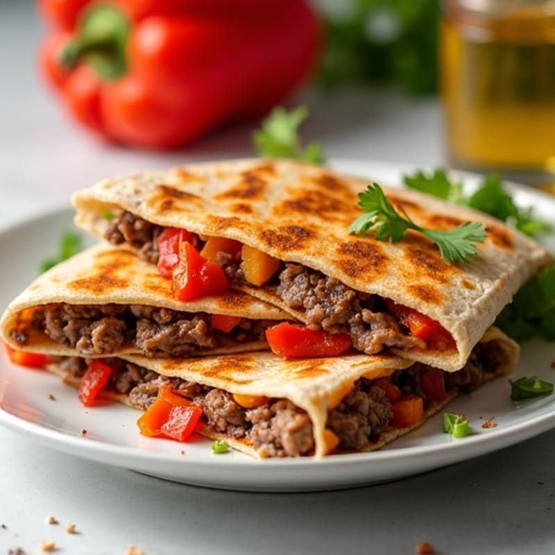 Grilled Steak and Bell Pepper Quesadillas